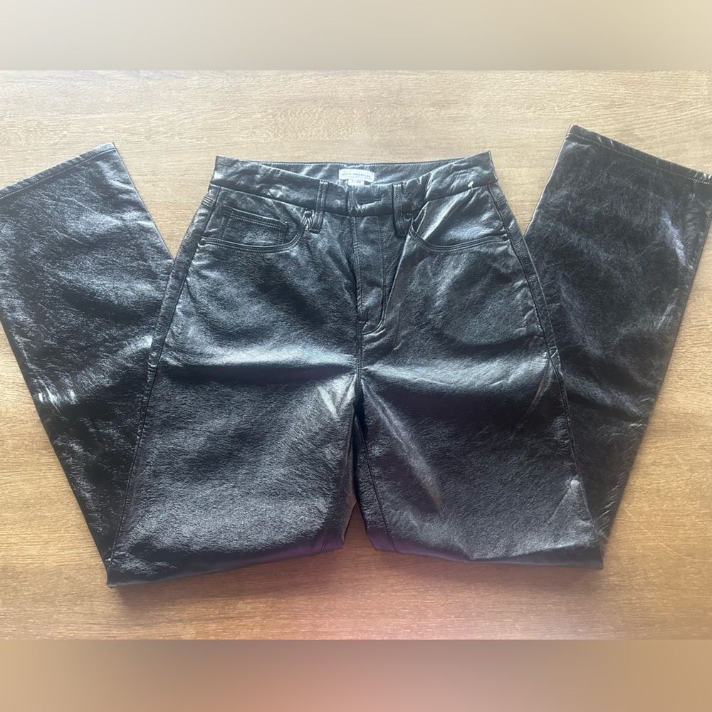 Good American ‘90 high waisted faux leather black pants, size 26/2, NWOT